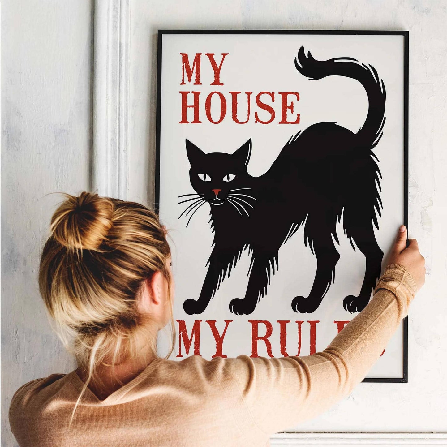My House My Rules Cat Poster for Entryway