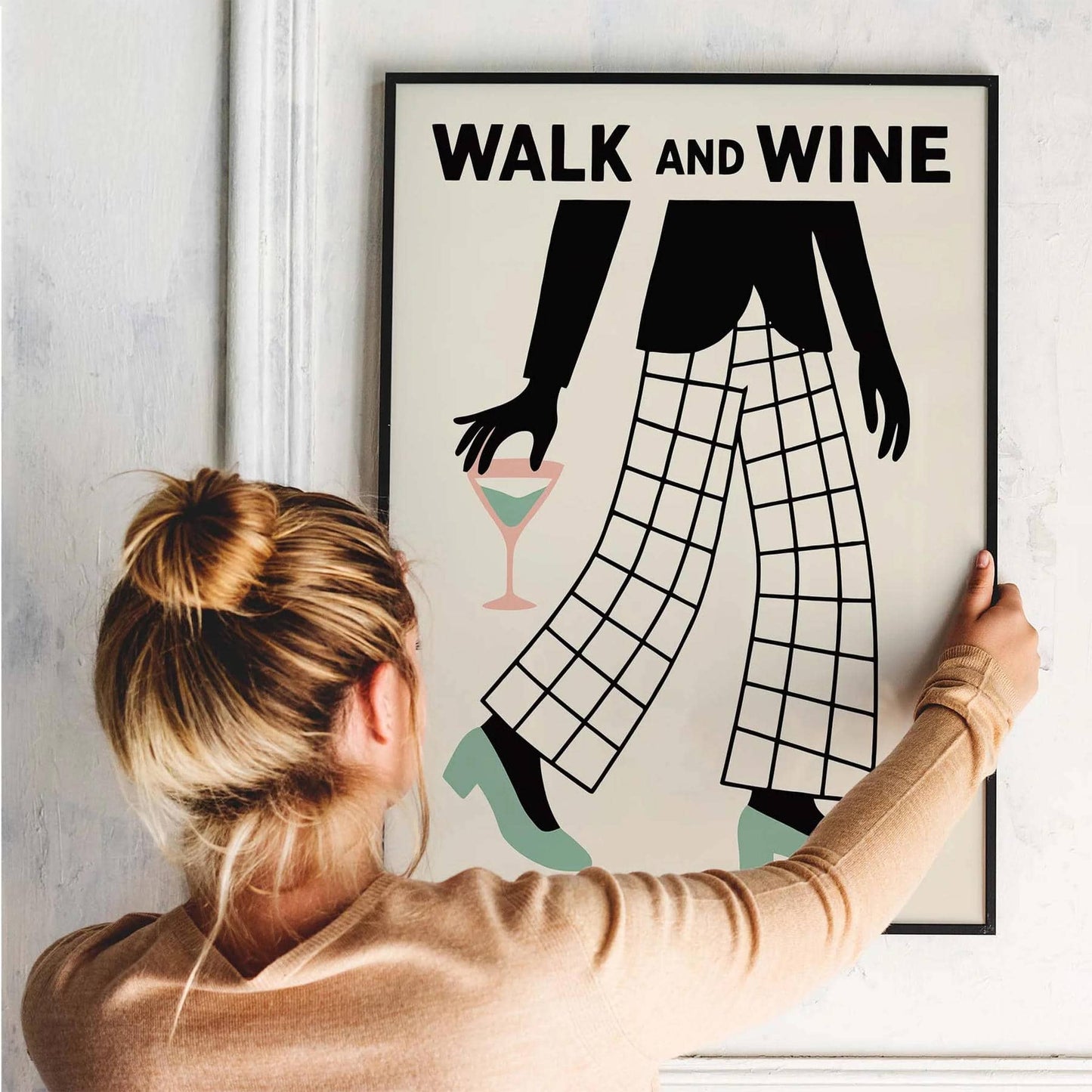 Walk and Wine - Chic Lifestyle Print