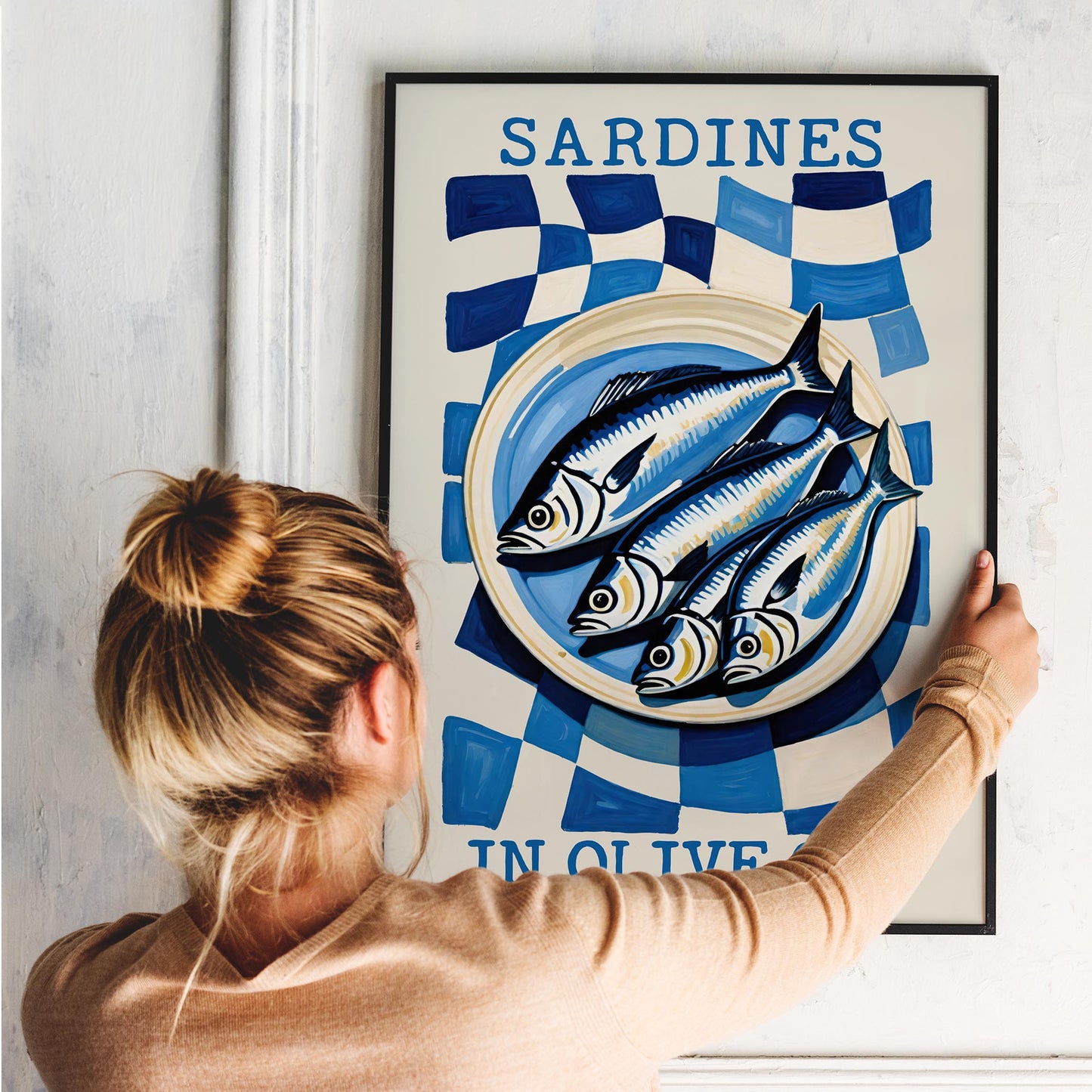 Sardines in Olive Oil Retro Poster