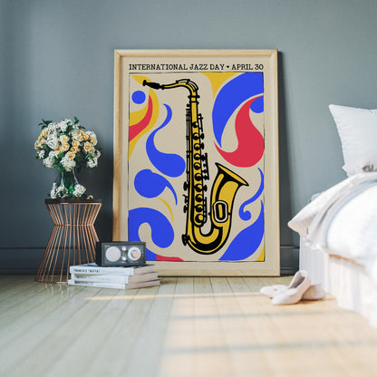 International Jazz Day Sax Poster Print