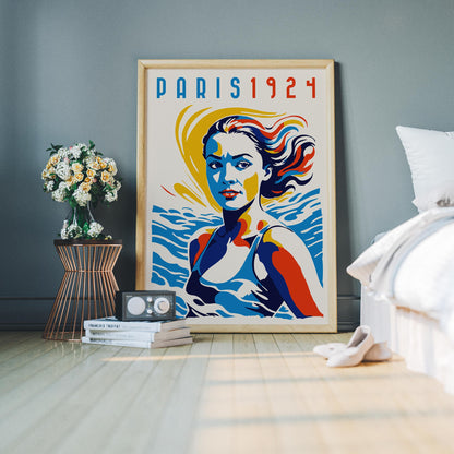 Paris 1924 Vintage Beach Wall Art Print