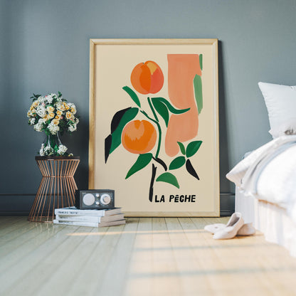 La Peche Peach Botanical Art Print