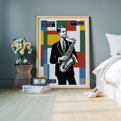 Gentleman's Jazz Club Saxophone Poster