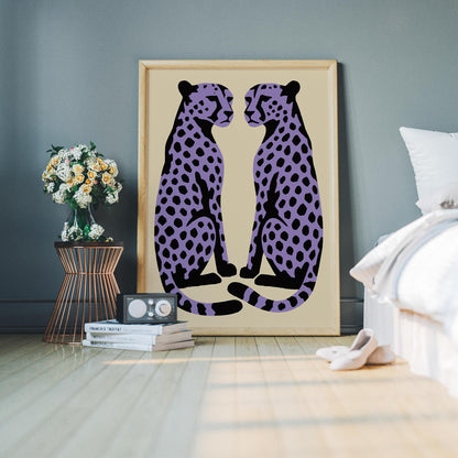 Purple Leopard Poster - Animal Wall Art Print