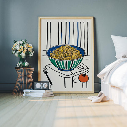 Modern Spaghetti Bowl Kitchen Poster Print