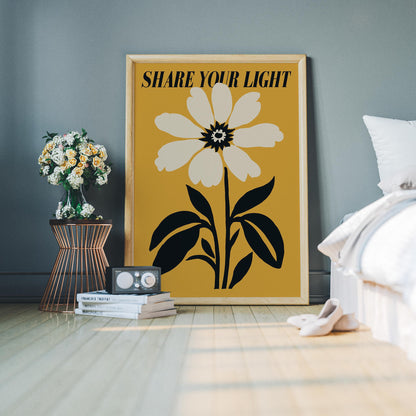 Share Your Light Floral Poster Print