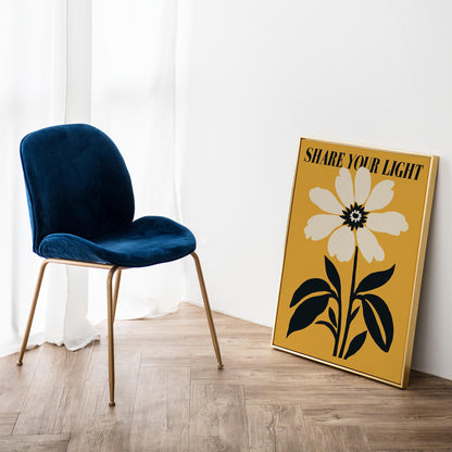 Share Your Light Floral Poster Print