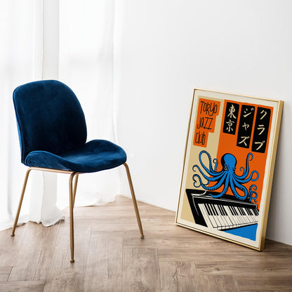 Tokyo Jazz Club Poster – Octopus Playing Piano