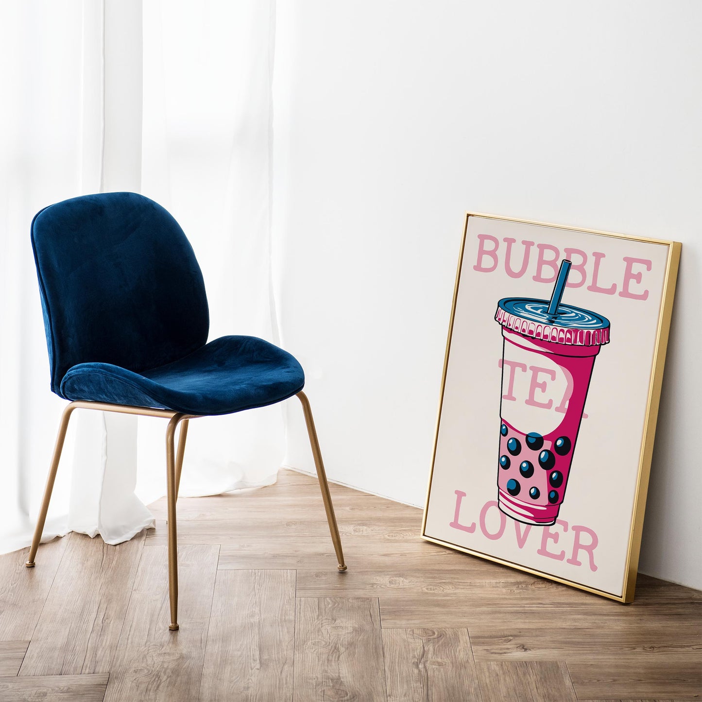 Pink Bubble Tea Wall Art