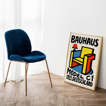 Bauhaus Chair Poster - Mid Century Modern Wall Art