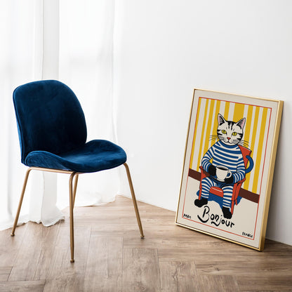 Bonjour Coffee Cat Wall Art Dining