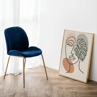 Minimalist Boho Poster – Face & Monstera