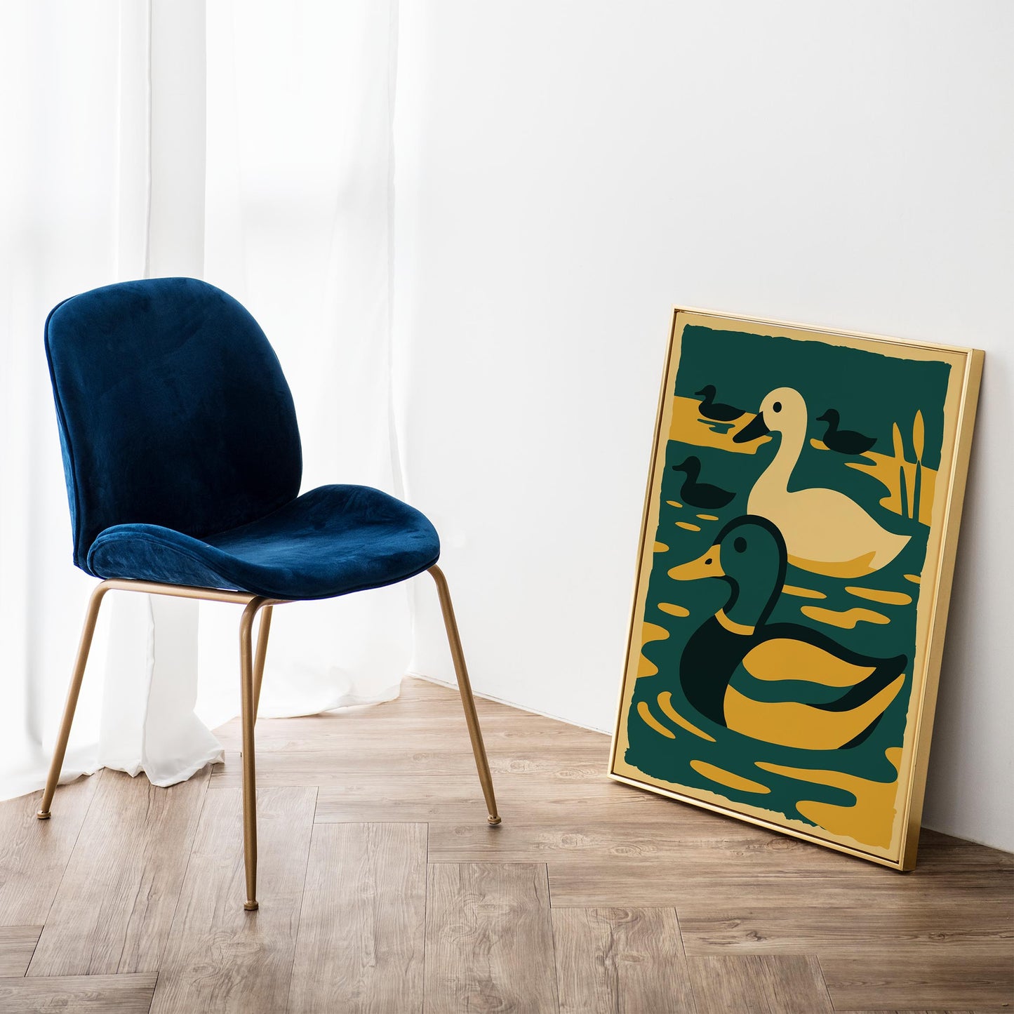 Golden Duck Pond Print