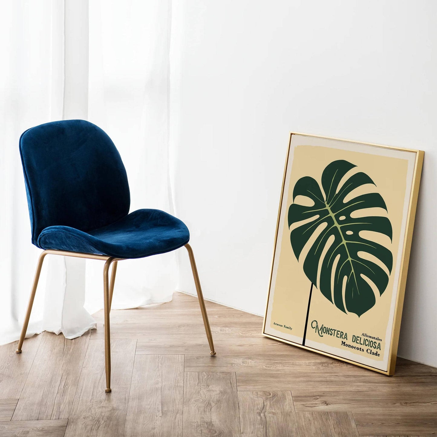 Monstera Deliciosa Retro Wall Art Print