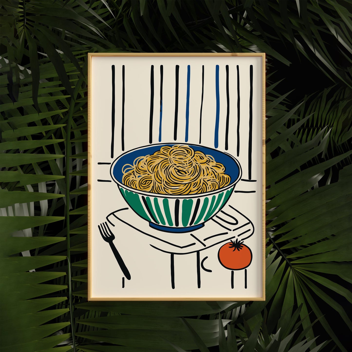 Modern Spaghetti Bowl Kitchen Poster Print
