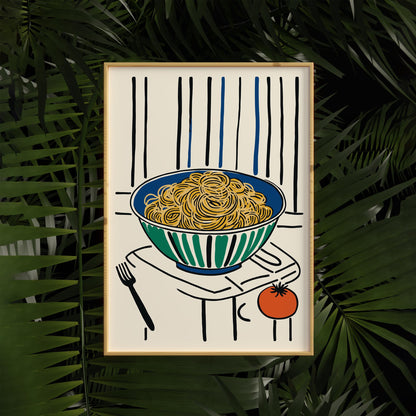 Modern Spaghetti Bowl Kitchen Poster Print