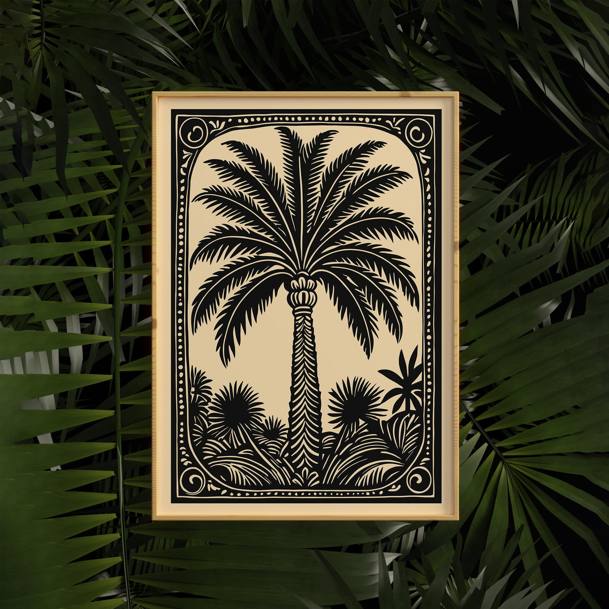 Black Palm Wall Art Print