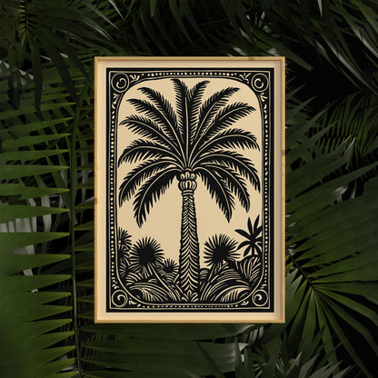 Black Palm Wall Art Print