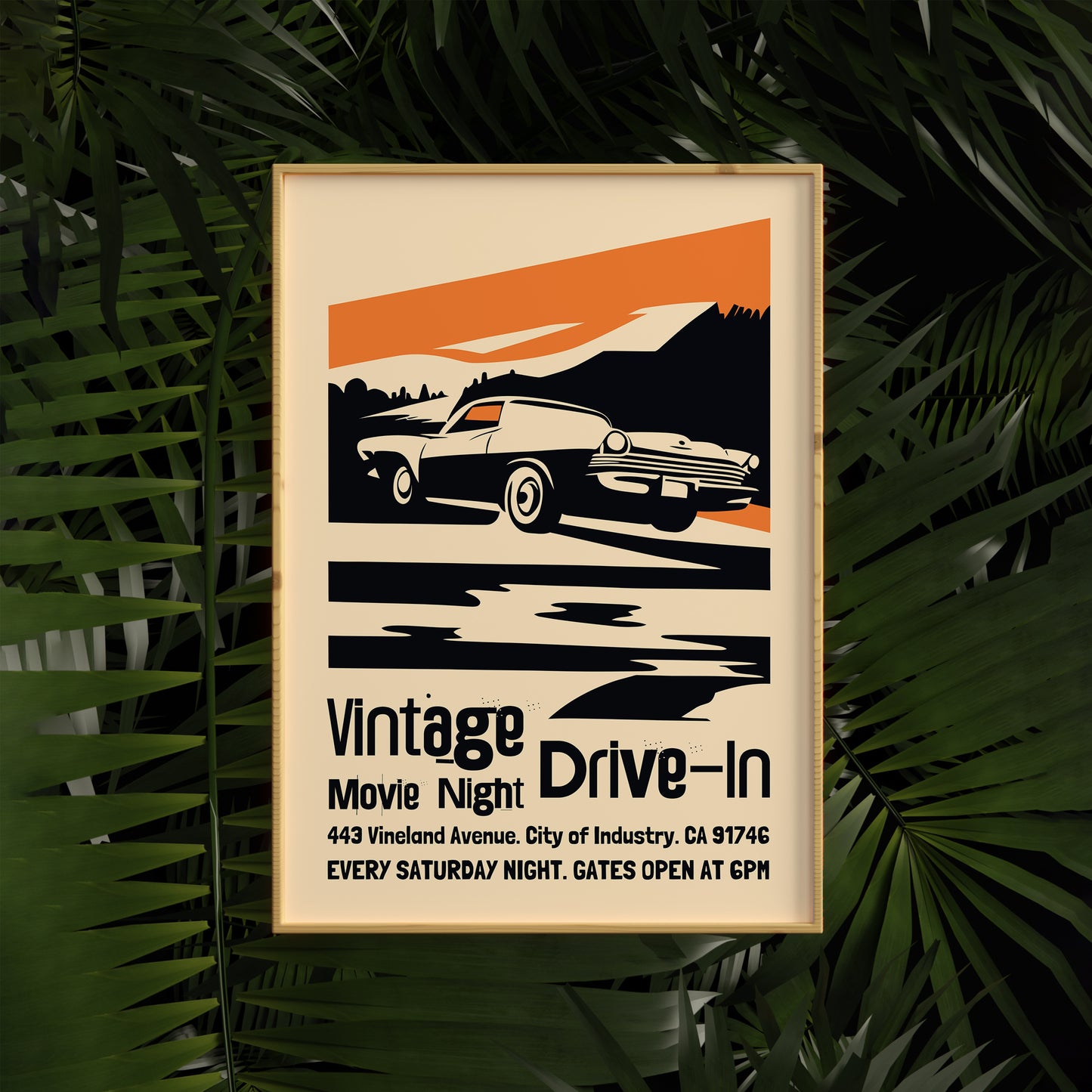 Vintage Drive-in Movie Night Poster