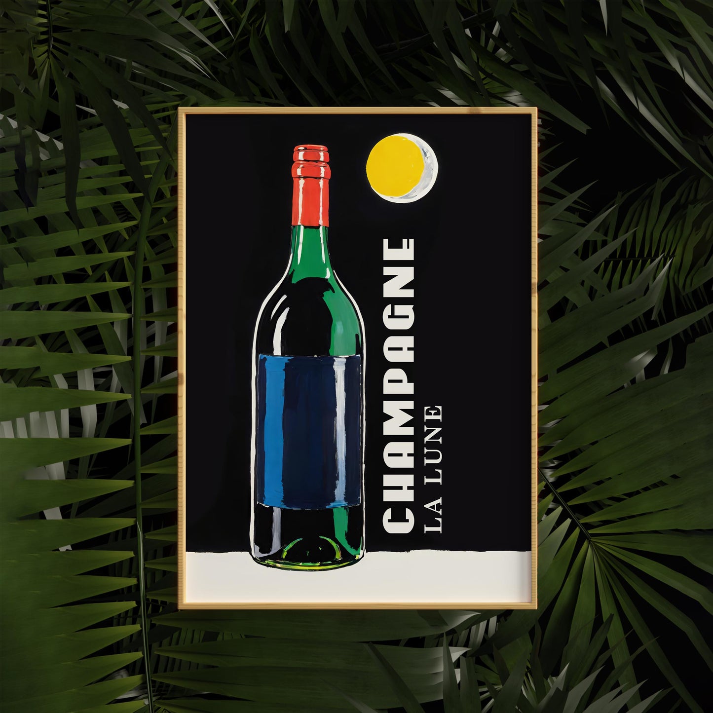 Champagne La Lune Bottle Wall Art Print