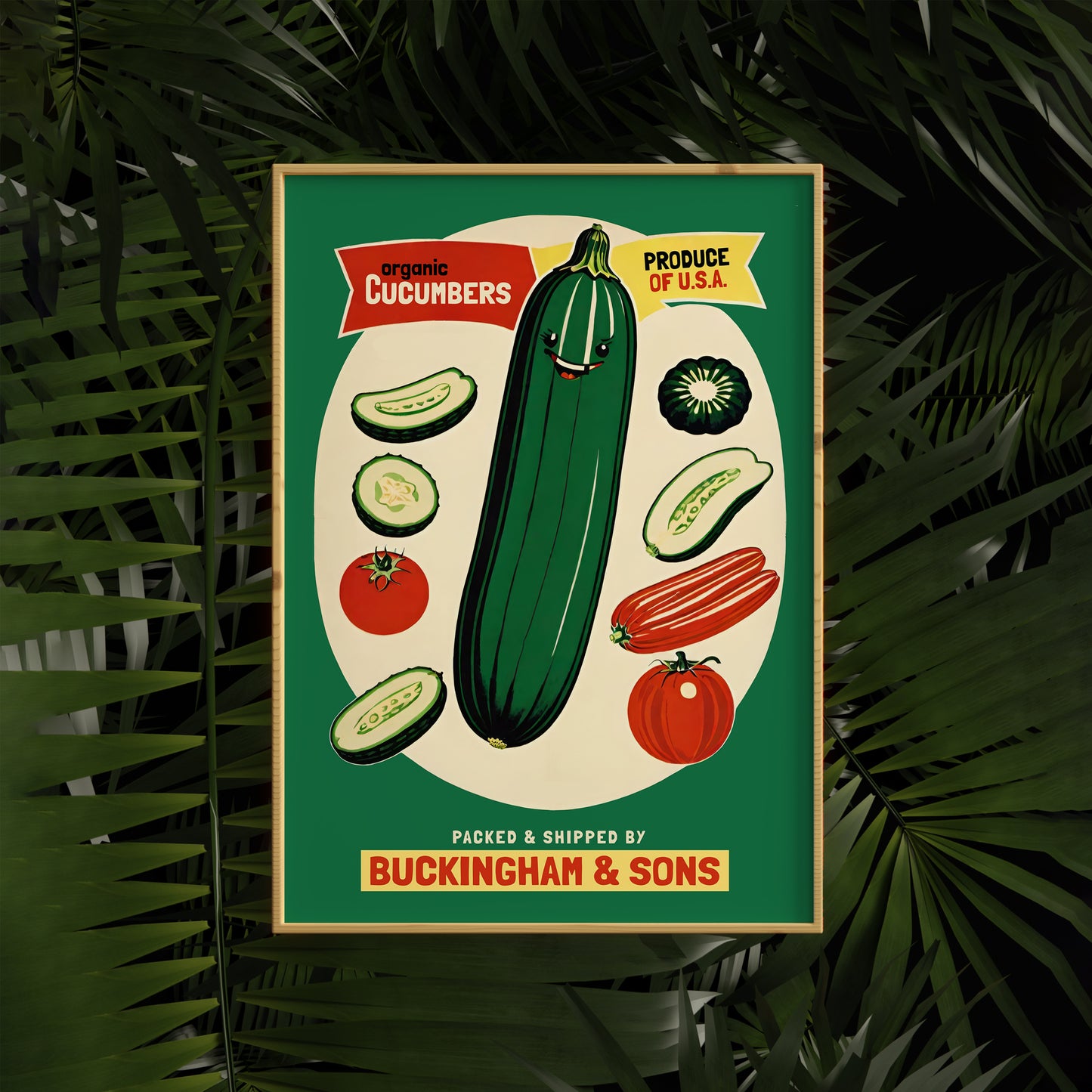 Organic Cocumbers USA - Retro Poster