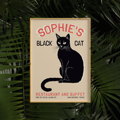 Sophie's Black Cat Bistro Poster