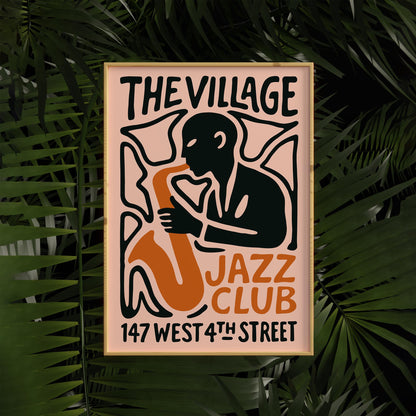 The Village Jazz Club Vintage Poster