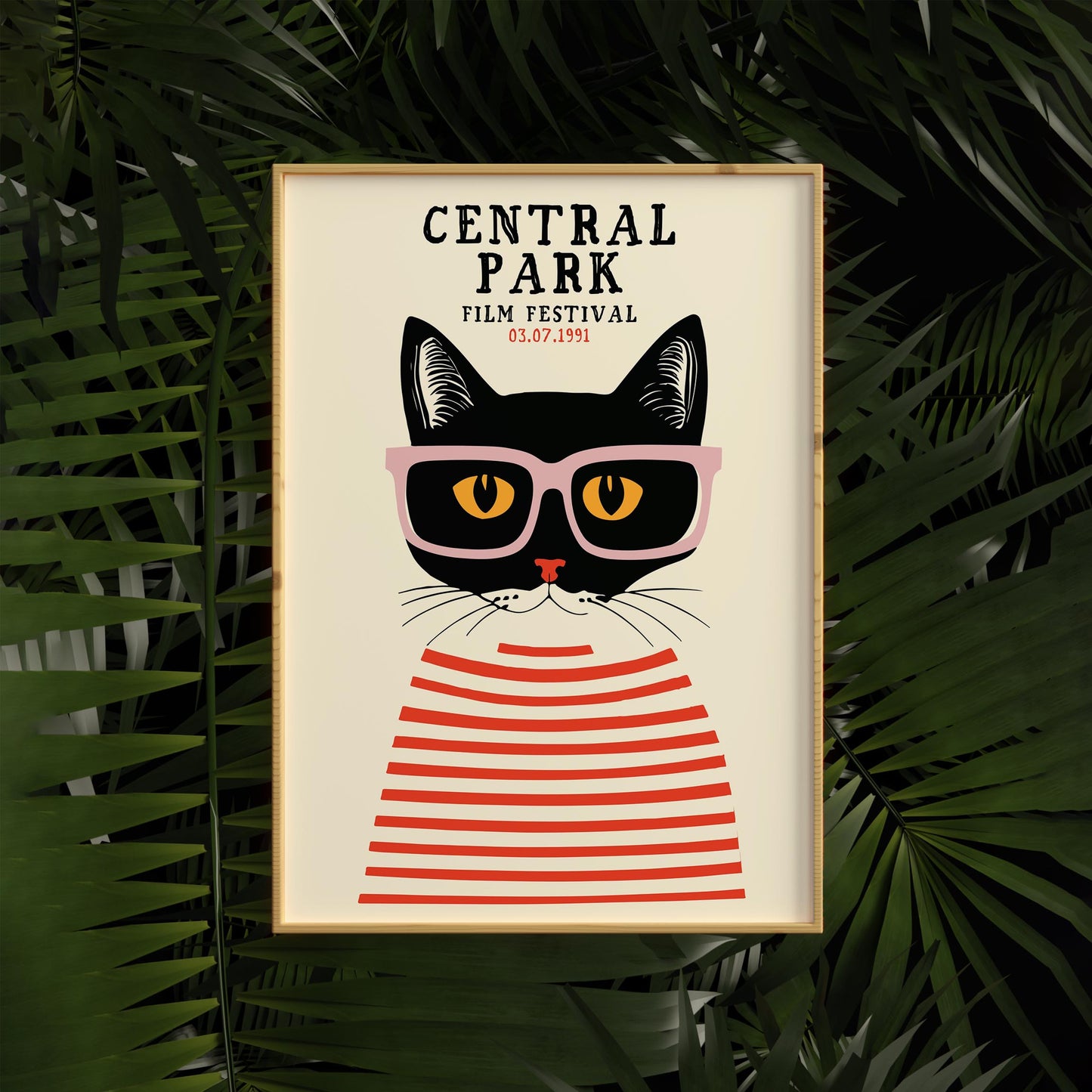 Central Park Film Festival Cat Art Print