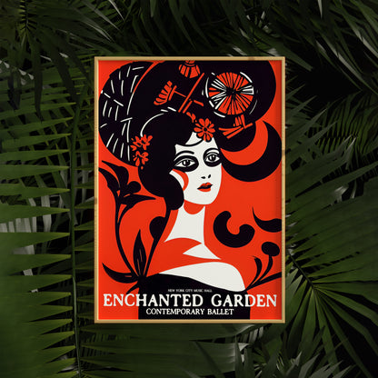 NYC Enchanted Garden Ballet Retro Poster