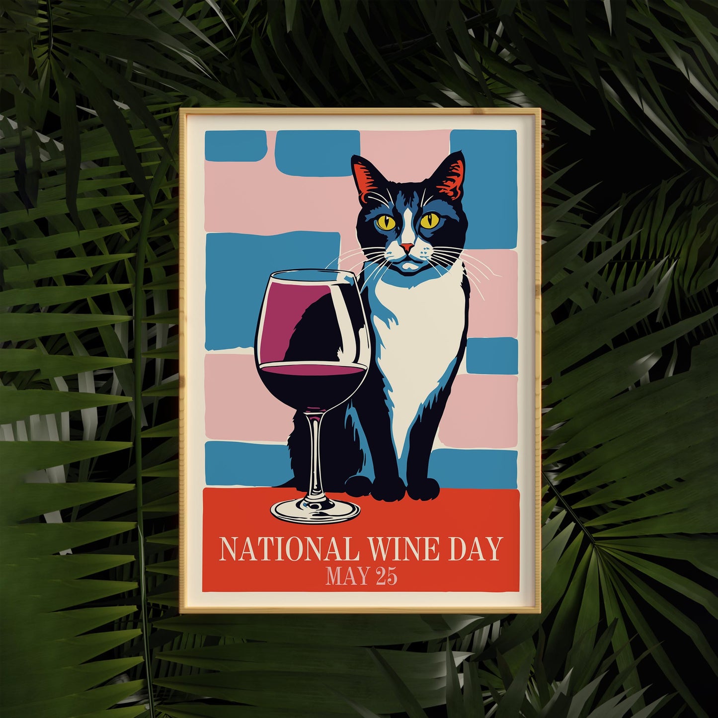 Wine Cat Celebration Poster
