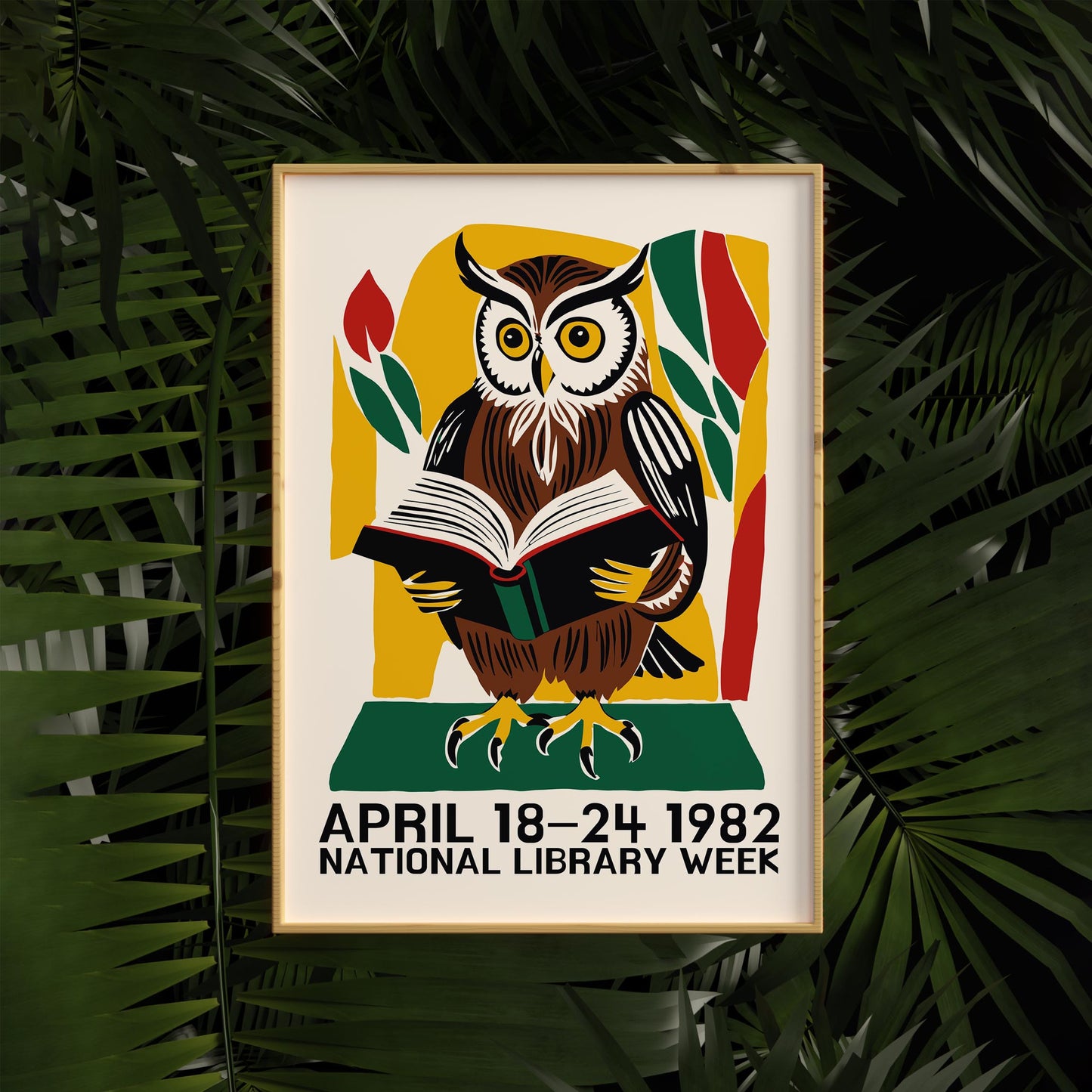 Vintage Library Week Poster Print