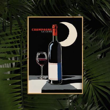 Champagne La Lune Poster Print