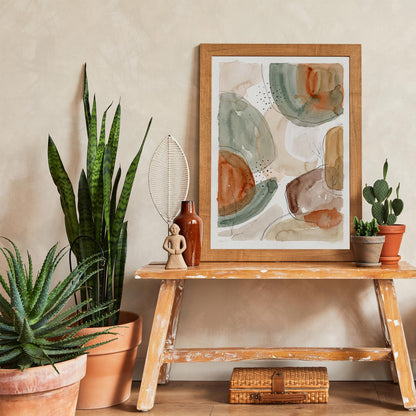 Earthy Tones Watercolor Painted Wall Art Print