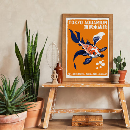 Tokyo Aquarium Koi Fish Poster
