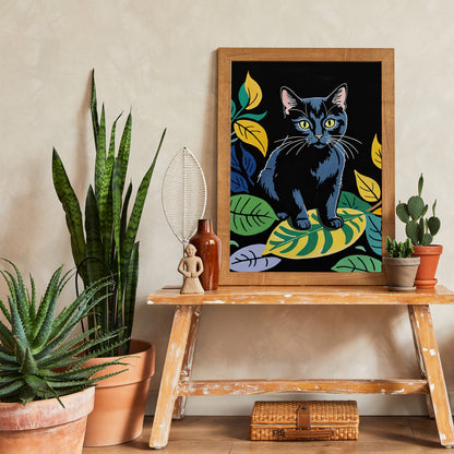 Cute Illustrated Cat Art Print