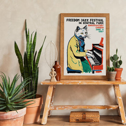 Jazz Festival Cat Poster