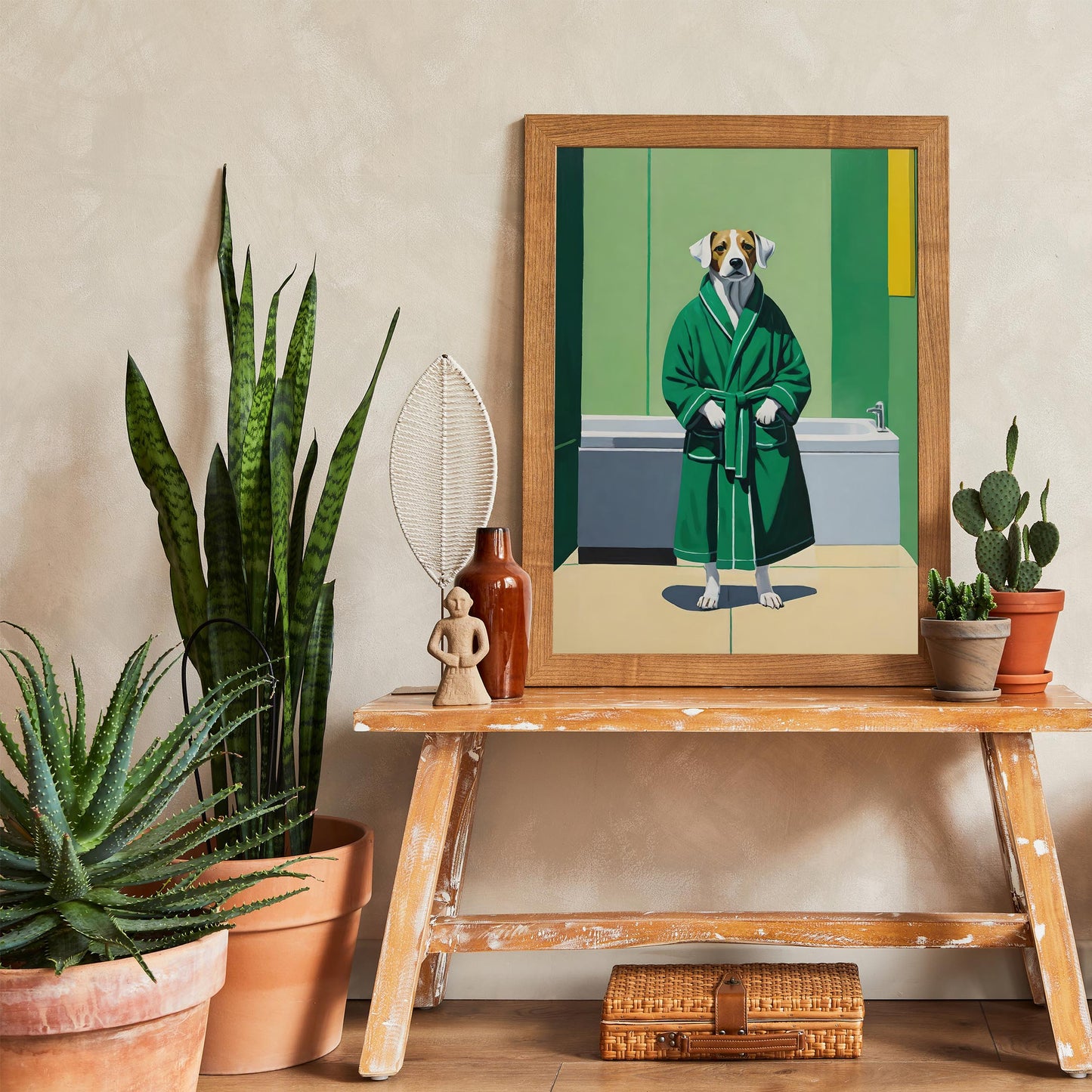 Bathrobe Dog Wall Art