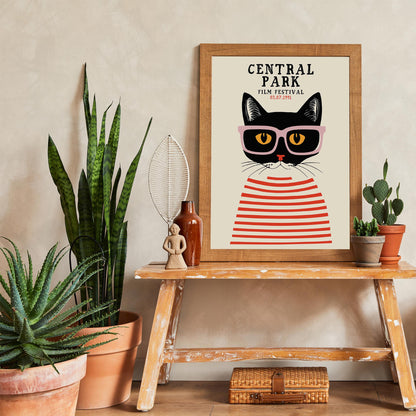Central Park Film Festival Cat Art Print