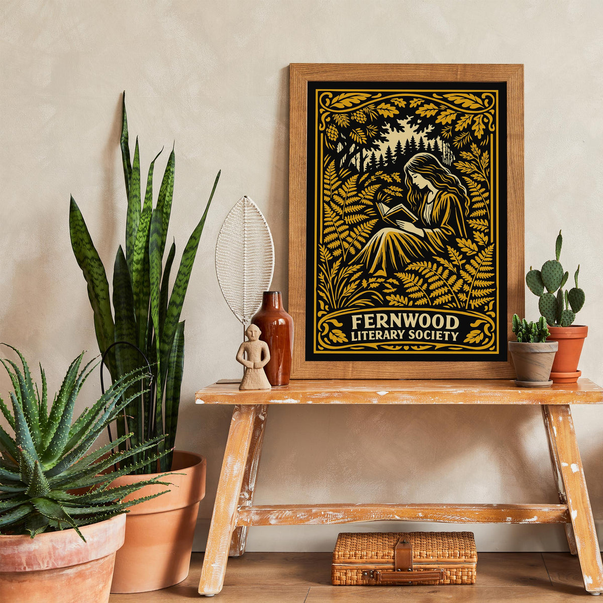 Literary Society Vintage Reading Club Art Poster