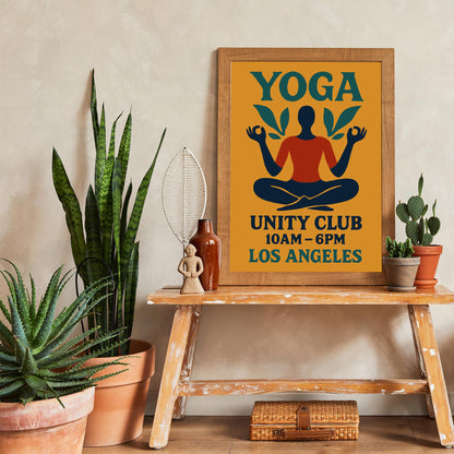 Retro Yoga Club Poster