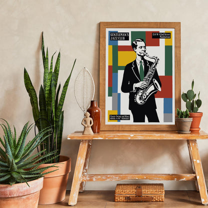 Gentleman's Jazz Club Saxophone Poster