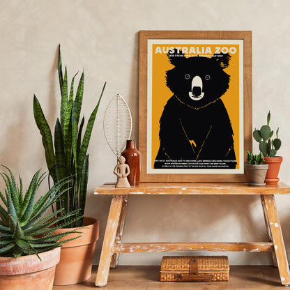 Australia Zoo Koala Vintage Travel Poster