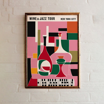 Wine & Jazz Tour NYC Music Poster