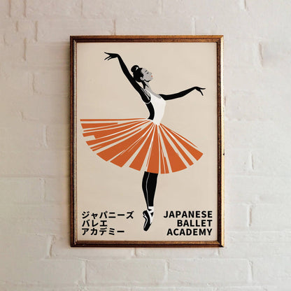 Japanese Ballet Academy Retro Print
