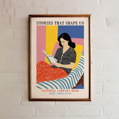 Reading Lady Wall Art Print