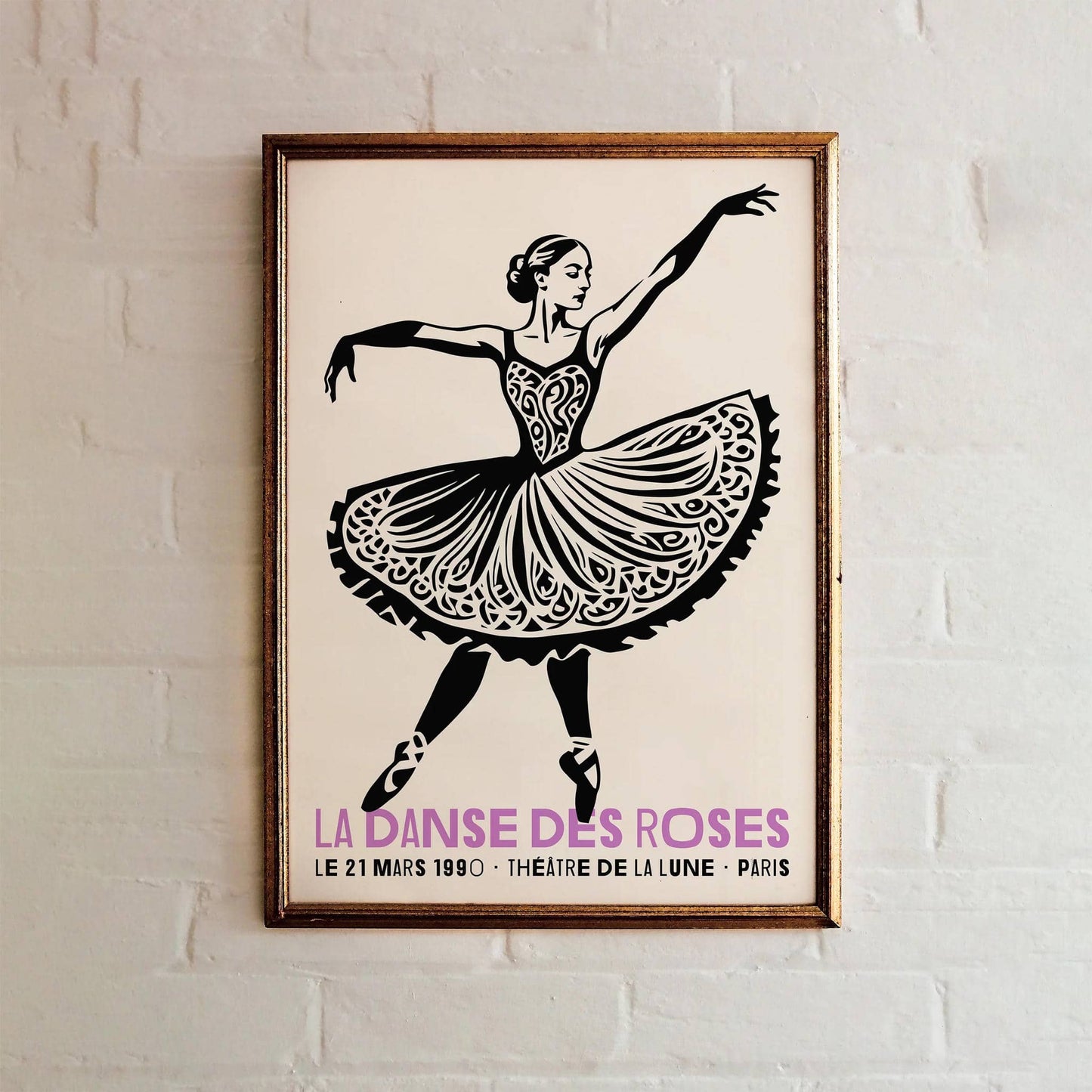 1990 Retro French Ballerina Art Print