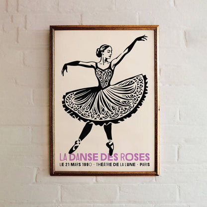 1990 Retro French Ballerina Art Print