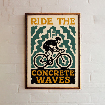 Retro Cycling Poster Print