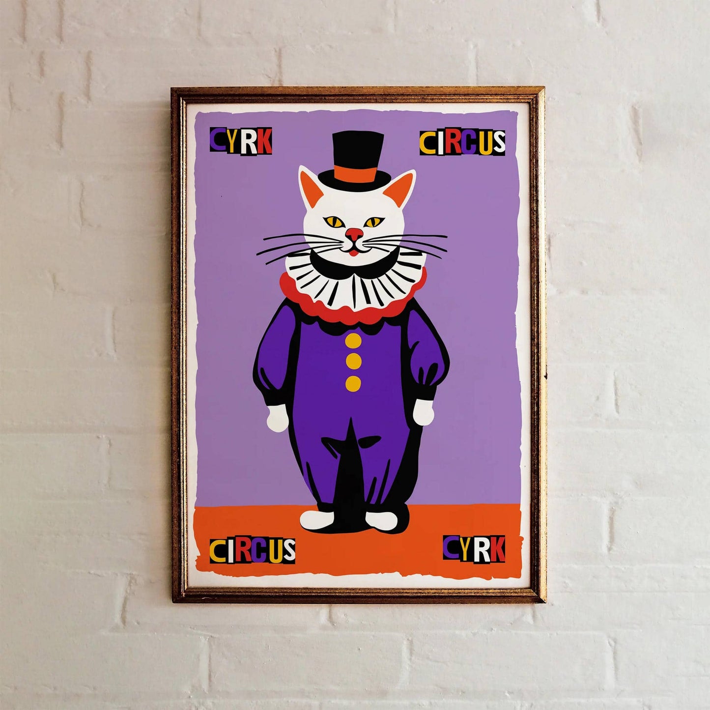 Vintage Circus Cat Poster Print