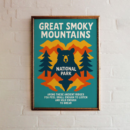 Smoky Mountains Bear Poster